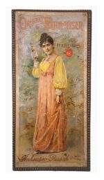 Reproduction Advertising Sign - Budweiser Girl in Yellow