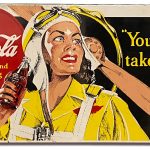 Coca Cola Enamel Sign - Aviator Woman