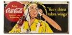 Coca Cola Enamel Sign - Aviator Woman