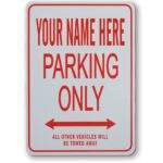 Personalised Parking Signs – Custom Names – Novelty Miniature Fun Signs